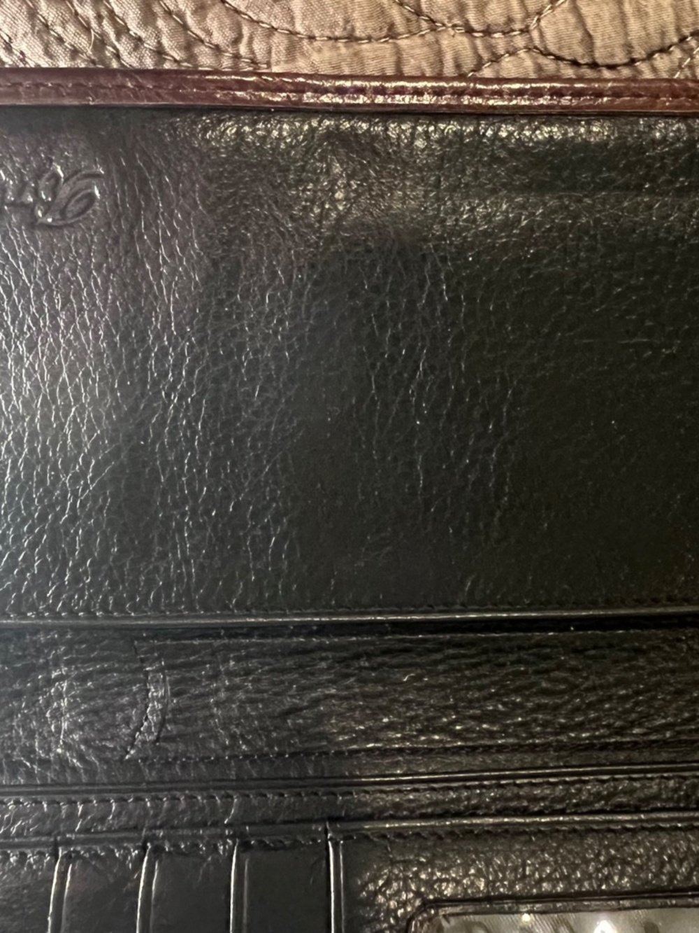 Brighton Wallet with Braided and Metal Detail Leather Lined Croc Embossed Brown - Picture 4 of 7
